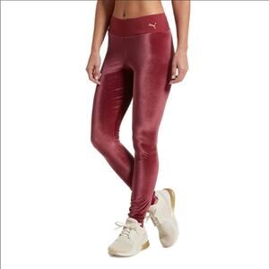 Puma Red Burgundy Berry Velvet Cordovan Leggings